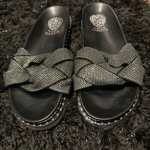 Vince Camuto Women's Kevind Woven Flat Sandal Slide SIZE 8